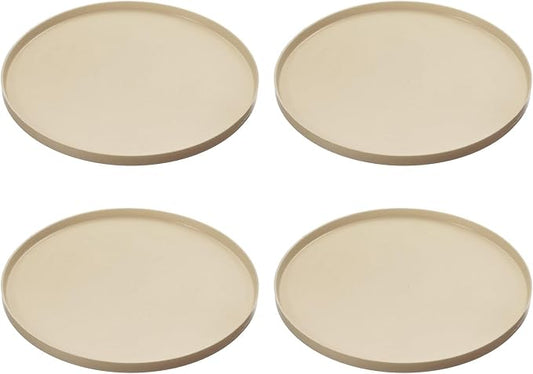 Cat Food Mat, 7x7 Inch Silicone Pet Feeding Mat Non-Slip Round Waterproof Dog Water Bowl Tray Raised Edge Protects Floors (2Pcs, Apricot), Intended for Pets Bowl/Fountain