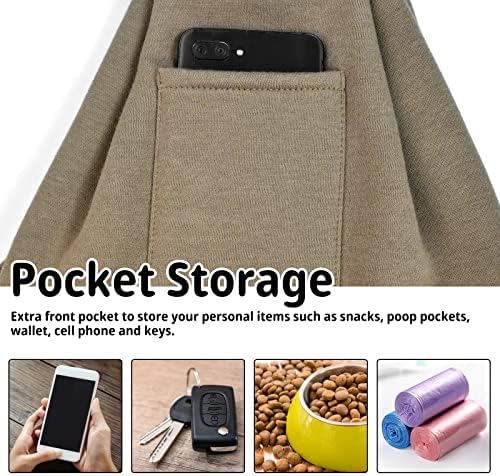 CUBY Dog and Cat Sling Carrier - Hands Free Reversible Pet Papoose Bag - Soft Pouch and Tote Design - Suitable for Puppy, Small Dogs Cats Outdoor Travel(Khaki, Unadjustable Strap)
