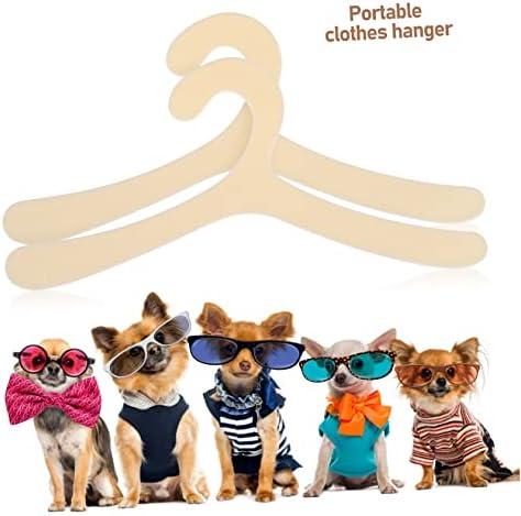 Healifty 40 Pcs Pet Apparel Hangers Small Plastic Clothes Organizer for Dogs Cats Lightweight Beige Rack for Small Pets Drying and Storage