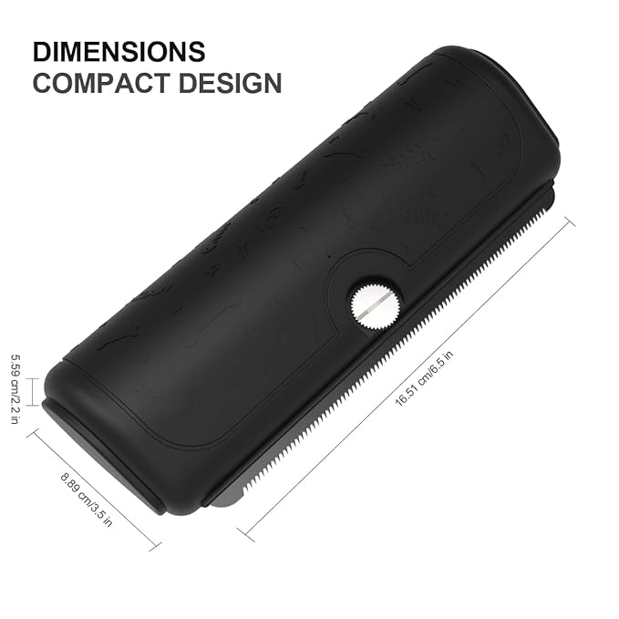 Dog & Cat Deshedding Brush, Undercoat Grooming Tool for Short to Medium and Double Coats, Detachable Metal Shedding Blade, Ergonomic Non-Slip Handle, Black