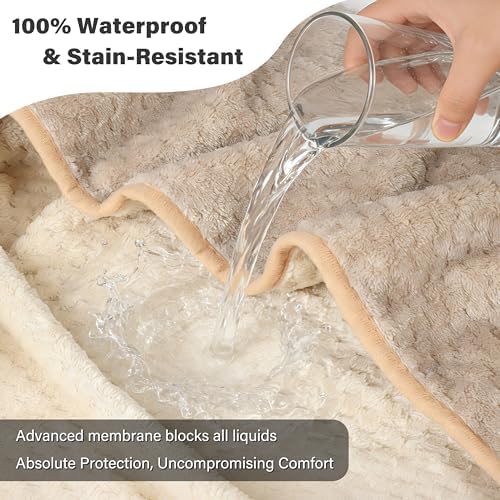 Catalonia Waterproof Dog Blanket, Reversible Leakproof Furniture Protector | Camel Fleece Mat for Small to Large Dogs & Cats, Helps Protect Sofa, Bed & Couch from Liquids, Urine & Messes, 30 x 40 Inches
