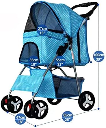Dog Stroller, Pet Strollers for Small Medium Dogs & Cats, 4 Wheels Dog Jogging Stroller Folding Doggy Stroller with Storage Basket Traveling Strolling Cart,Purple