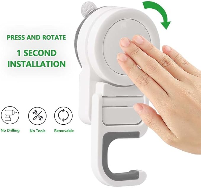 Suction Cup Mop Holder Wall Mount Broom Holder Mop Handle Hanger Household Cleaning Organizer, No Drilling Holds up to 12-15lbs (3pack)