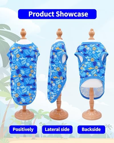 PET SHOW 4 Pack Dog Hawaiian Shirts for Large Dogs UPF 50+ UV Sun Protection Summer Cool Clothes Tank Top Floral Dog T-Shirts Pet Holiday Party Sleeveless Vest Boy Girl(XXX-Large)