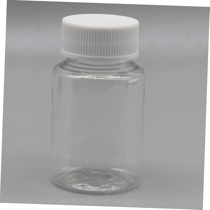 PartyKindom 40pcs Plastic Dispensing Bottles Pet Medicine Bottles Caps Empty for Pills Medicine Organizer for Travel Business