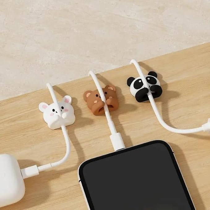 Cute Animal Cable Clips Set, Cable Management Kit, PVC Wire Organizer with Protective Cover, Charging Line Stand for Table and Bedside Management, Multiple Colors!