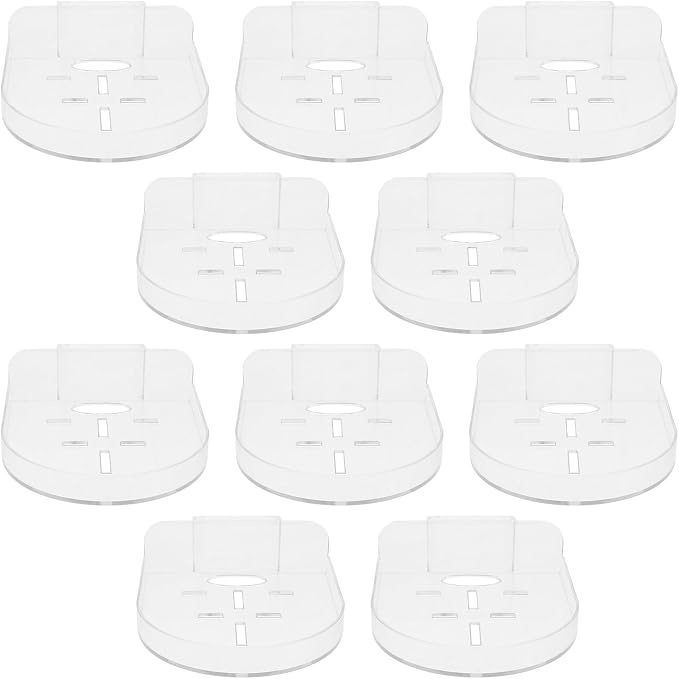 NUOBESTY 10pcs Baby Monitor Mount: Security Camera Wall Shelf Speaker Holder - No-Punching Wall Mount Stand for Small Devices - Transparent Floating Shelf for Bedroom Kitchen Bathroom