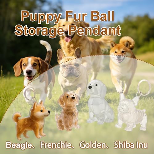 Pet Hair Keepsake Keychain Memorial Charm with Transparent Bottle for Collecting Dog or Cat Fur Portable Pet Hair Storage Capsule for Pet Lovers（Shiba Inu）