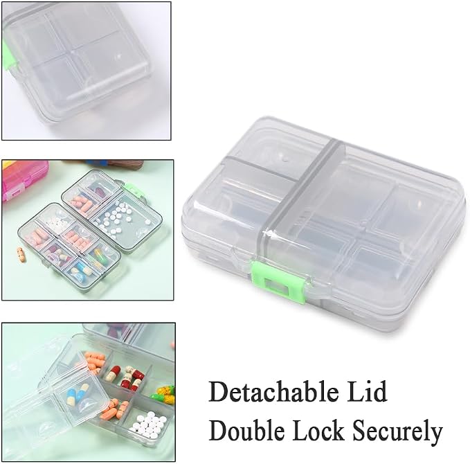 Large Pill Organizer Case, Weekly Vitamins Dispenser Container | Daily Travel Fish Oil Supplement Medicine Reminder Planner with Anti-Mixing Wide Openings Design, Easy to Retrieve Meds, Grey