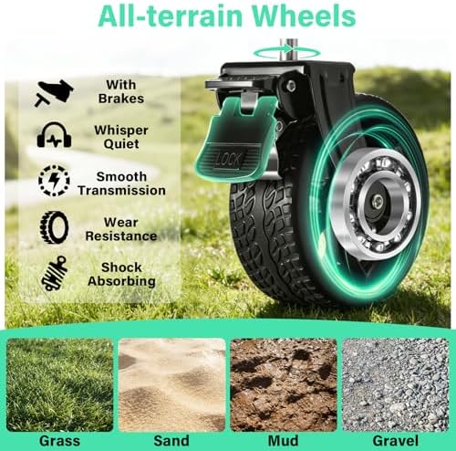 Folding Wagon Cart with All-Terrain Wheels – Heavy Duty Collapsible Utility Wagon for Grocery, Sports, Garden, Camping, Shopping (Black 500LBS)