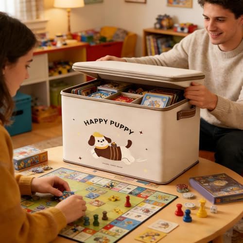 Lockable Box Waterproof Stackable Bins with Puppy Pattern | Locking Storage Box for Package Toy Delivery Travel Closet Garage Bedroom Bathroom Kitchen