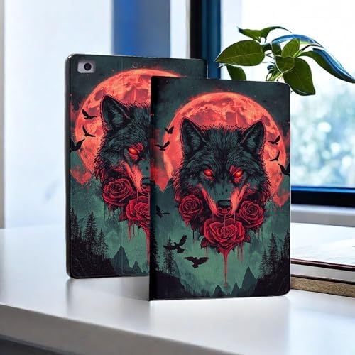 for Microsoft Surface Go 4/3/2/1-10.5" 2021 Tablet Case,Auto Wake/Sleep,Adjustable Stand Protective Cover - Dark Wolf Moon