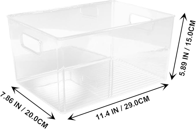 MAGICLULU Portable Plastic Storage Basket with Handle Pet Organizer Bin for Home and Hotel Storage for Books Magazines and Household Items