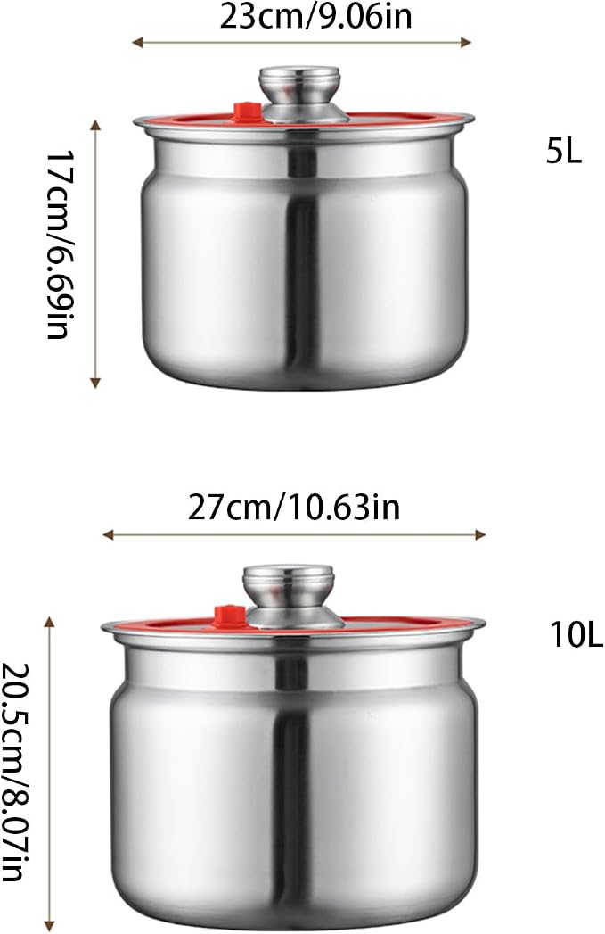 hejhncii Stainless Steel Airtights Food Containers Large Capacity Locking Lids Ideal for Flour Rice Sugar Dry Goods Storage Kitchen Storage Jars