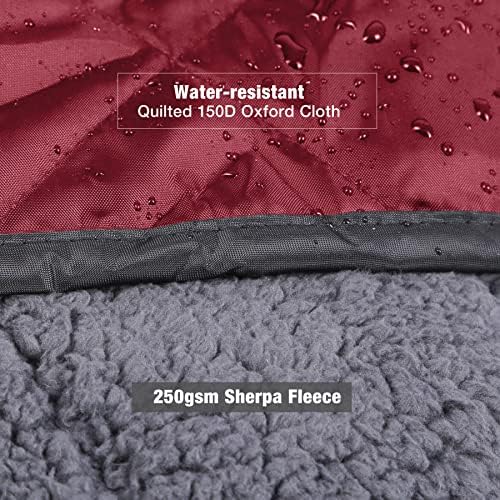 REDCAMP Large Warm Blanket with Sherpa Lining, Cold Weather Outdoor Blanket Windproof for Camping Stadium, Machine Washable 79"x 79" Red | Cold Weather Warm Thick Outdoor Blanket Comfy Foldable & Windproof for Camping Stadium,Car,Picnics,Pet,Trip,Machi...
