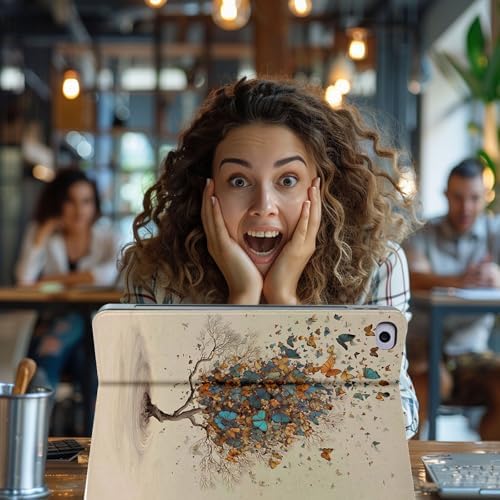 for Microsoft Surface Pro 11/10/9-13" 2024/2022 Tablet Case,Auto Wake/Sleep,Adjustable Stand Protective Cover - Butterfly Tree Art