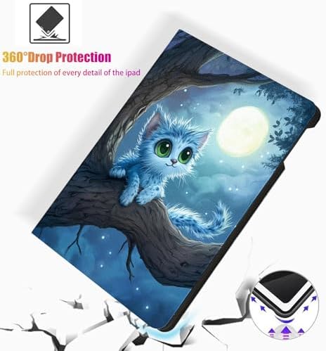 for Microsoft Surface Pro 8-13" 2021 Tablet Case,Auto Wake/Sleep,Adjustable Stand Protective Cover - Moonlight Cat