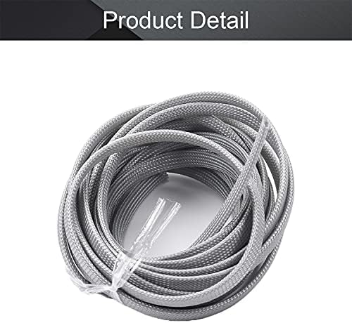 Othmro 16.4ft/5Meter PET Expandable Braided Cable Sleeve, 3/8 Inch Flexible Wire Loom Cord Protector, Cable Management Sleeve Cord Cover for Audio Video Cable Protectors from Pets(1Pc Grey)
