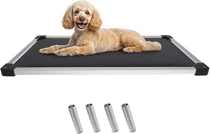 FXW TitanNest Padded Chew-Proof Elevated Dog Bed for Small Dogs | Easy to Clean, Pre-assembly Raised Cot, Indoor/Outdoor/Camping, 35 x 22 x 4.5in