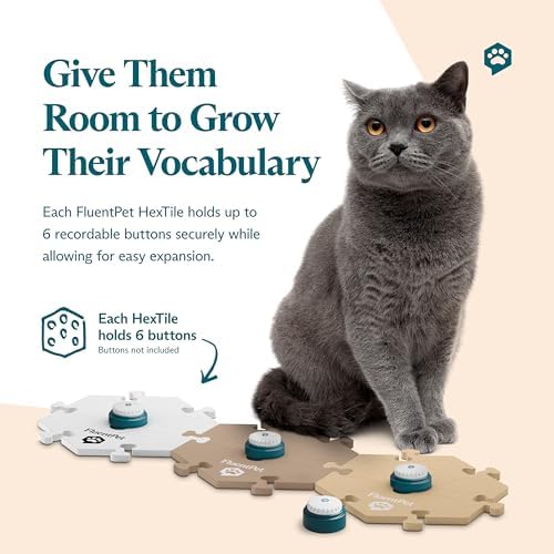 FluentPet Compact HexTiles | Accessory Dog and Cat Button Learning Kits,Can Hold Up to 6 Sound Buttons,Soft, Durable, and Non-Slip,Comes in 12 Colors (Medium Beige)