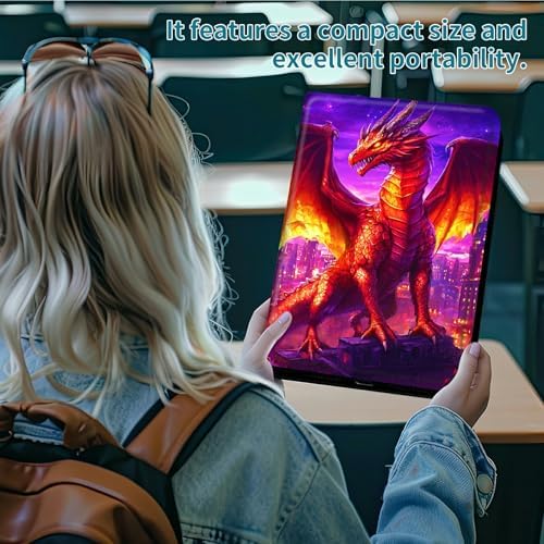 Case for Samsung Galaxy Tab A7 Lite 8.7" 2021 Model (SM-T220/T225/T227), 360 Degree Rotating Stand with Multi-Angle Vertical Shockproof Protective Shell for Women Men, Purple Red Dragon