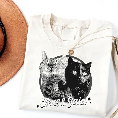 Chillever Personalized Dog Potrait Hoodie, Custom Photo Dog Mom Shirt, Sweatshirt, Gift for Dogs Cat Lovers