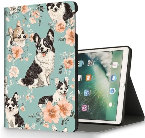 for Microsoft Surface Go 4/3/2/1-10.5" 2021 Tablet Case,Auto Wake/Sleep,Adjustable Stand Protective Cover - Corgi Floral