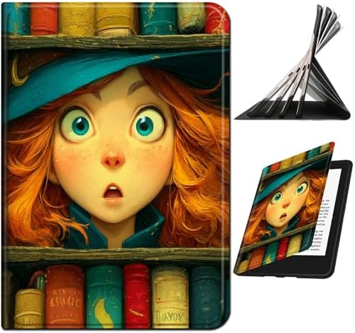 for Samsung Galaxy Tab S9 11 Inch/S9 FE 10.9 Inch 2023 Case | Slim Leather Smart Cover with Multi-Angle Anti-Slip Stand [Auto Wake/Sleep] Shell for Women Men, Colorful Book Girl