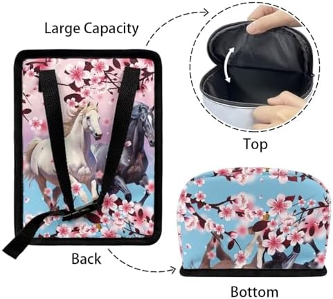 DISNIMO Floral Horse Auto Garbage Bin for Front Back Seat, Hanging Collapsible Trash Bag Waterproof Waste Basket, Car Accessories Decoration