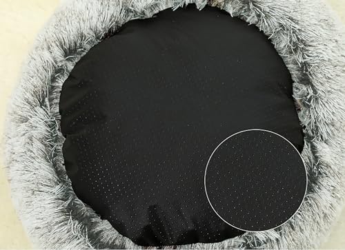 Dog Cave Bed for Small Dogs Cats Pets, Anti Anxiety Calming Plush Dog Beds, Fluffy Covered Hooded Cozy Burrow Puppy Beds, Anti-Slip Bottom Washable Pet Sleeping Bag (20" D, Coffee)