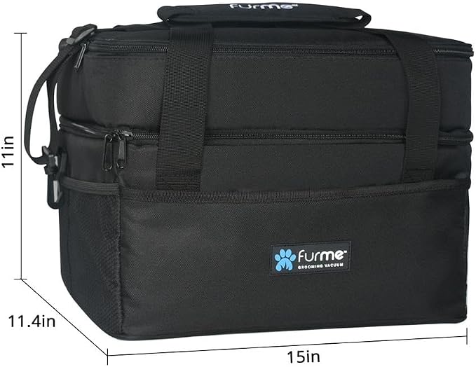 FURME Carrying Case for FM-02 Professional PLUS Grooming Vacuum Kit - Lightweight Bag with Multiple Compartmans & Pockets, Suitable for Traveling and Storage
