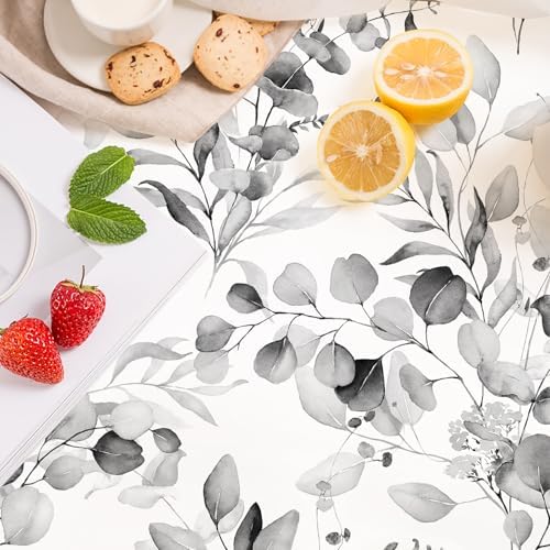 HAOKH0ME Floral Shelf Liner Self Adhesive Drawer Liner Grey Contact Paper | Peel and Stick Cabinets Cupboard Dresser Drawers Easy Liners for Bathroom Kitchen Table Waterproof Removable 17.3in x 6.5ft