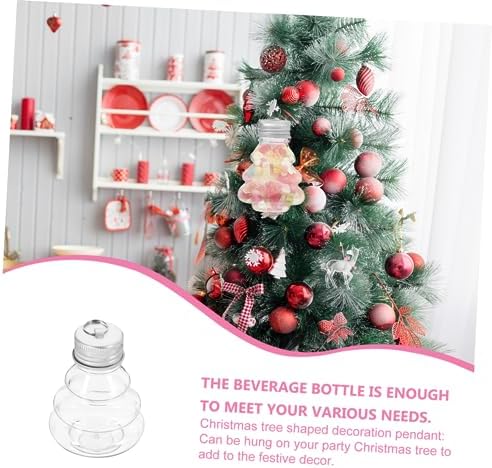 Levemolo 10pcs Christmas Shaped Juice Bottles Portable Beverage Containers for Juice and Candy Festive Decorations with Hanging Caps for Holiday Parties
