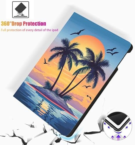 for Microsoft Surface Pro 8-13" 2021 Tablet Case,Auto Wake/Sleep,Adjustable Stand Protective Cover - Tropical Sunset Palm Tree