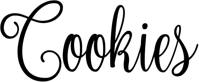 Cookies 5w x 2h Label | Kitchen Pantry Organization | Die Cut Vinyl Decal | Black Fancy Font (Sticker Only)