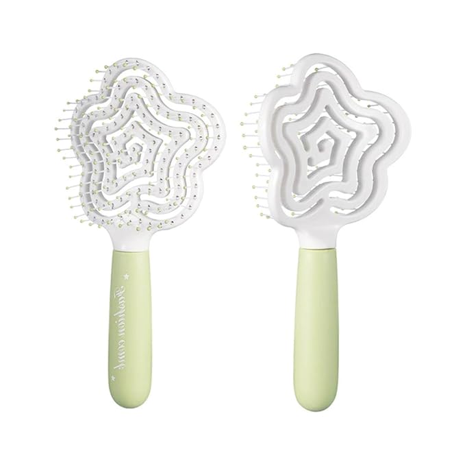 Star Shape Small Dog Brush - Soft Grooming Puppy Massage Brush, Pet Hair Bathing Brush Comb, Hangable Grooming Tool for Poodles, Teddy, Yorkies, Maltese, Shih Tzu, Chihuahua (Green)