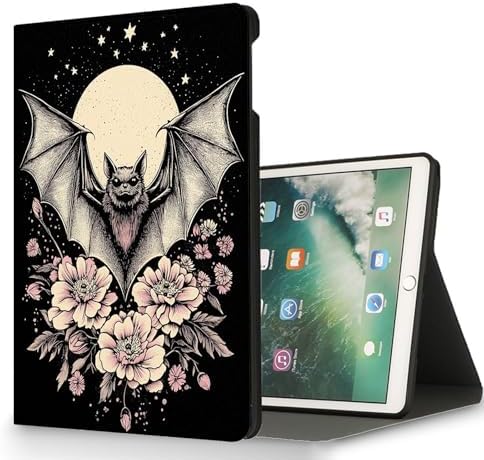 for Microsoft Surface Pro 7 Plus,Surface Pro 7/6/5/4 12.3" Tablet Case,Auto Wake/Sleep,Adjustable Stand Protective Cover - Bat Moon Floral