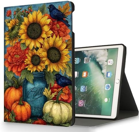 for Microsoft Surface Pro X/Pro X Plus-13 2019/2020/2021/2024 Tablet Case,Auto Wake/Sleep,Adjustable Stand Protective Cover - Autumn Sunflower Peony
