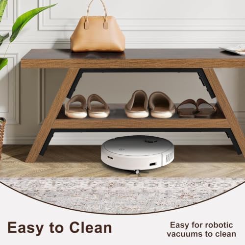2-Tier Shoe Storage Bench, 40" Solid Wood Entryway Stool Storage | Narrow Shoes Racks for Entryway, Slim Minimalist Multi-Purpose Bench for Tight Spaces & Small Hallways