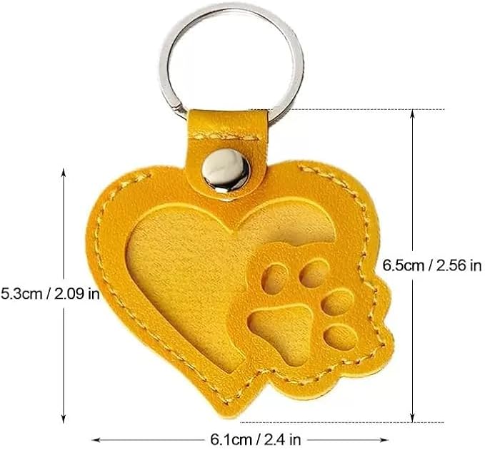 Heart-Shaped Leather Pet Hair Keepsake Keychain