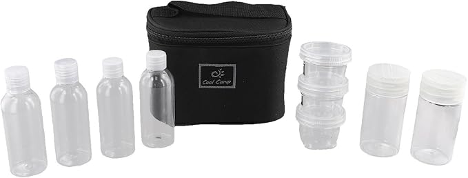 Camping Spice Set, Outdoor Condiment Kit with PET Bottles and Oxford Bag, Portable Seasoning Organizer for Hiking Backpacking Travel BBQ
