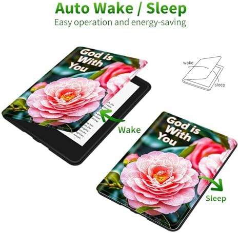 for Samsung Galaxy Tab E 9.6" 2015 SM-T560/T561/T567 Case | Slim Leather Smart Cover with Multi-Angle Anti-Slip Stand [Auto Wake/Sleep] Shell for Women Men - Pink Peony