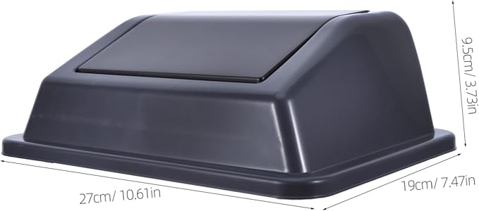Liter Plastic Trash Bin Replacement Lid for Commercial Trash Bins and Garbage Containers, Rectangle Flip Top Cover with Easy Removal and Cleaning, for Office and Pet Food Storage
