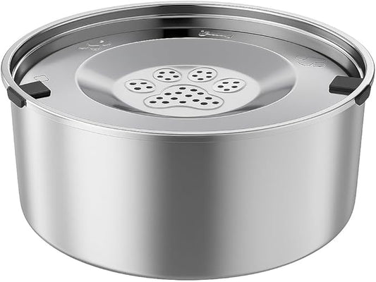 3L/101oz Stainless Steel Dog Water Bowl with Floating Disk – Spill Proof & Slow Drinking Pet Feeder for Dogs & Cats – No Mess Travel Water Dispenser for Car & Home Use (Dog Water Bowl, 3L/101oz)