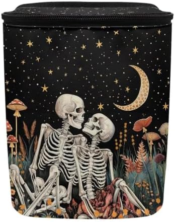 Halloween Skull Mushroom Moon Auto Rubbish Bags with Lid Multipurpose Trash Bin Storage Bag Universal Car Accessories Interior Decoration