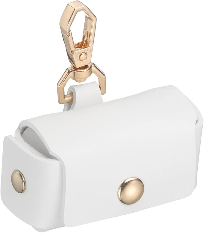 uxcell Dog Ring Bearer, Leather Wedding Pet Ring Pillow Jewelry Holder with Clasp Buckle Closure Portable Storage Organizer Button Closure Pouch for Wedding Engagement, White