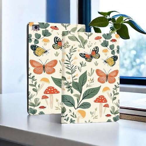for Microsoft Surface Pro 8-13" 2021 Tablet Case,Auto Wake/Sleep,Adjustable Stand Protective Cover - Butterfly Leaf Mushroom