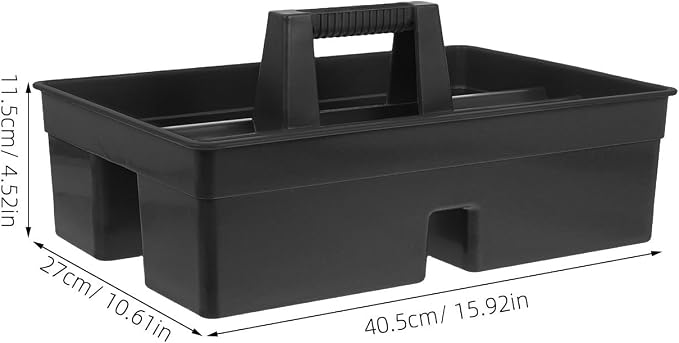 DOITOOL Plastic Tool Box Organizer with Handle, 3 Compartments Cleaning Supply Caddy for Household and Environments, Space Efficient and Versatile Storage Basket