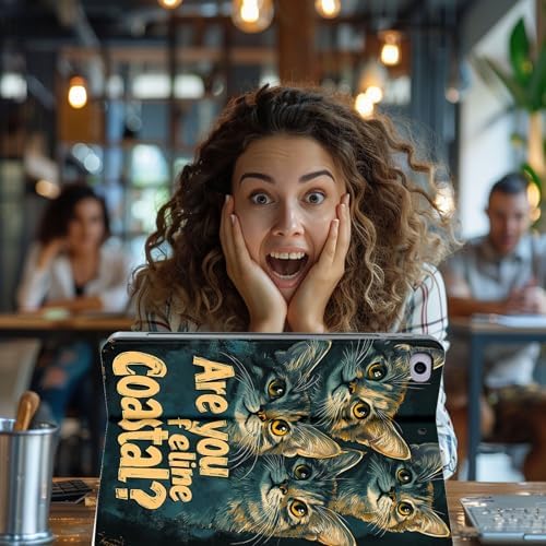 for Microsoft Surface Pro 7 Plus,Surface Pro 7/6/5/4 12.3" Tablet Case,Auto Wake/Sleep,Adjustable Stand Protective Cover - Cat Pattern