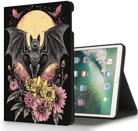 for Microsoft Surface Pro X/Pro X Plus-13 2019/2020/2021/2024 Tablet Case,Auto Wake/Sleep,Adjustable Stand Protective Cover - Bat Moon